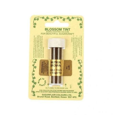 Sugarflair Blossom Tint Dusting Colour –Nutkin Brown  7ml, Edible Food-Grade Cake Decorating Powder, Highly Pigmented for Fondant, Gum Paste, Sugarcraft, Vegan & Gluten-Free, Perfect for Cakes, Cupcakes, and Desserts.