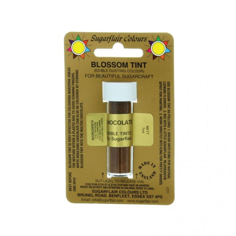 Sugarflair Blossom Tint Dusting Colour –  Chocolate 7ml, Edible Food-Grade Cake Decorating Powder, Highly Pigmented for Fondant, Gum Paste, Sugarcraft, Vegan & Gluten-Free, Perfect for Cakes, Cupcakes, and Desserts.