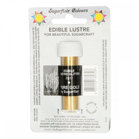 Sugarflair Edible Lustre Glitter - Pure Gold 2g []