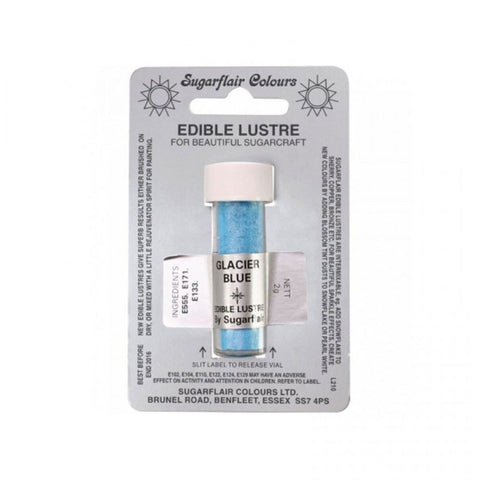 Sugarflair Edible Lustre Glacier Blue 2g – Premium Food-Grade Metallic Shimmer Powder for Cake Decoration, Cupcakes, Fondant, Sugar Art, and Chocolates provides an elegant shimmer visual appeal