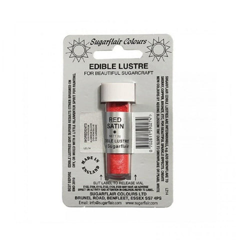 Sugarflair Edible Lustre - Red Satin 2g