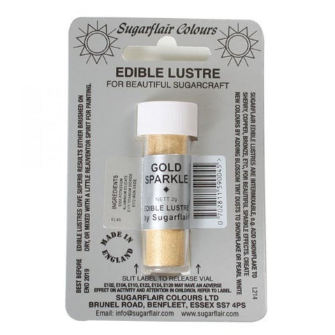 Sugarflair Edible Lustre Yellow Gold  2g – Premium Food-Grade Metallic Shimmer Powder for Cake Decoration, Cupcakes, Fondant, Sugar Art, and Chocolates provides an elegant shimmer visual appeal