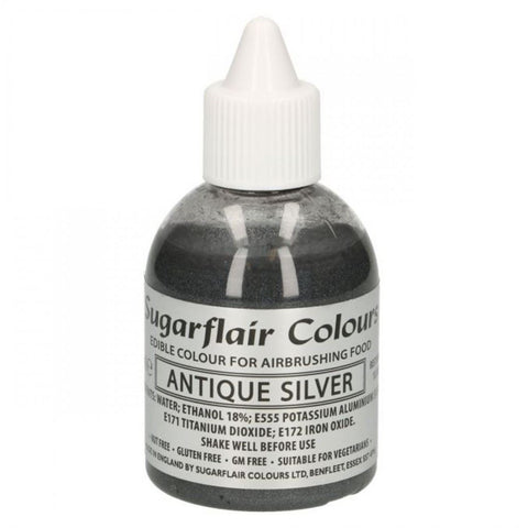 Sugarflair Glitter Airbrush - Antique Silver 60ml []