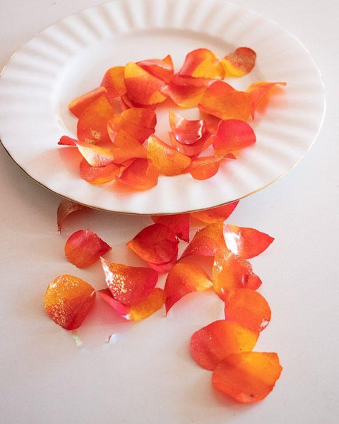 Crystal Candy Rose Petals - Burnt Orange & Yellow 10g