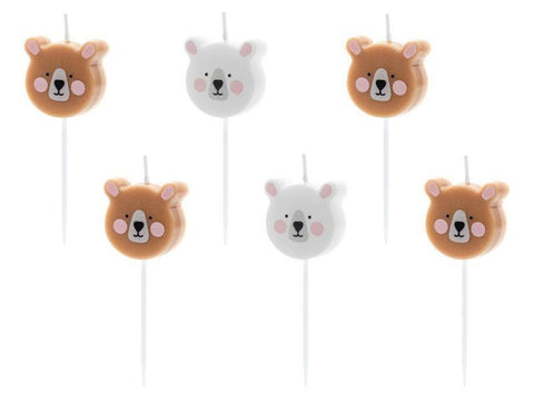 Bear Heads Birthday Pick Candles (Pack of 9)