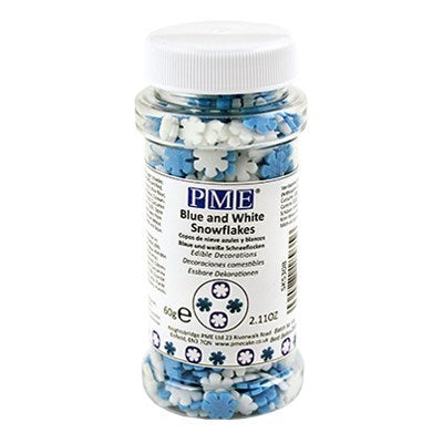 Blue and White Snowflake Sprinkles 60g