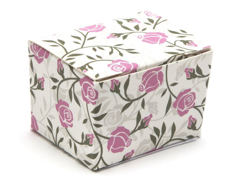 125g Pink Floral Fold Flat Ballotin Box (Pack of 5)