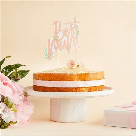 Rose Gold Best Mum Cake Topper