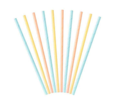 Summer Time Assorted Paper Straws 1x10