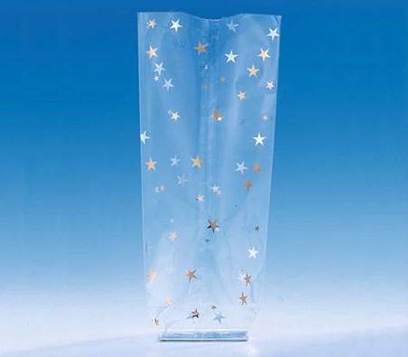 100 x 220mm Galaxy and Star Cello Bag (Pack of 10)