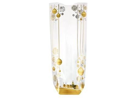 Gold Baubles Cello Bag with base (Pack of 10)