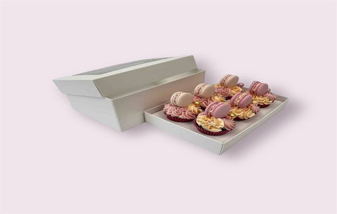 OLBAA 6 Deep Cupcake Box & Lids