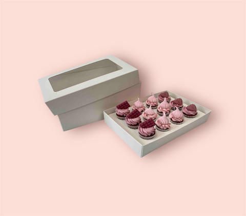 OLBAA 12 Deep Cupcake Box & Lids