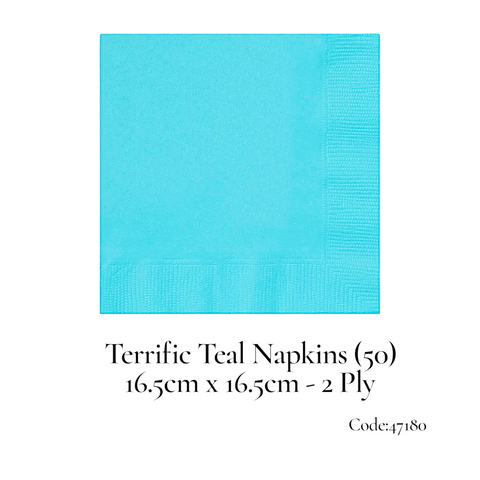 Terrific Teal Lunch Napkins (Pack of 50)