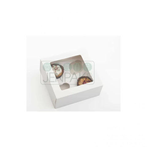 Standard Window White Cupcake Box Holds 4 - (Pack of 25)