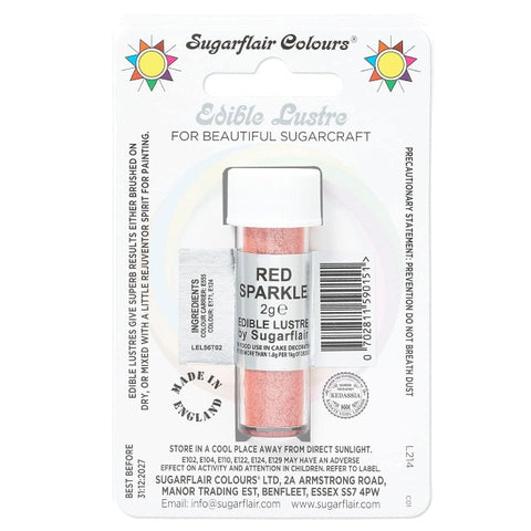 Sugarflair Edible Lustre - Red Sparkle 2g