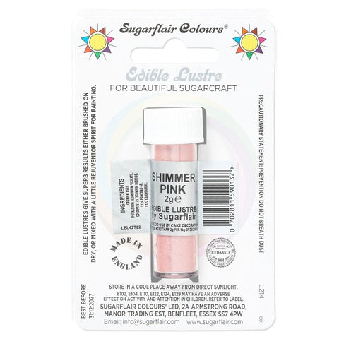 Sugarflair Edible Lustre - Shimmer Pink 2g