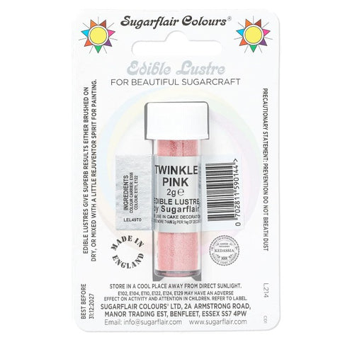 Sugarflair Edible Lustre - Twinkle Pink 2g