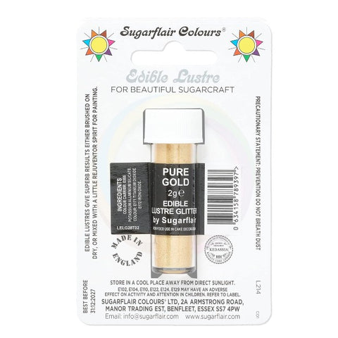 Sugarflair Edible Lustre Glitter - Pure Gold 2g