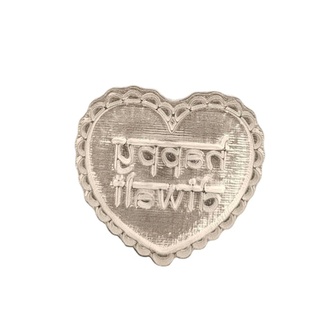 Happy Diwali  with Decorative Heart Cookie Fondant Biscuit Embosser Stamp