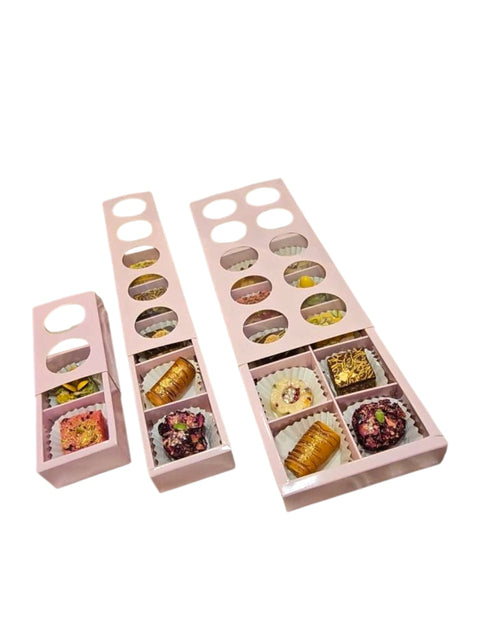 Large Sweet / Treat Box, Holds 10 - Blossom Pink