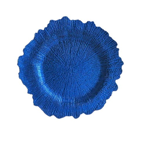 12.9" Blue Organic Edge Platter Charger Plate