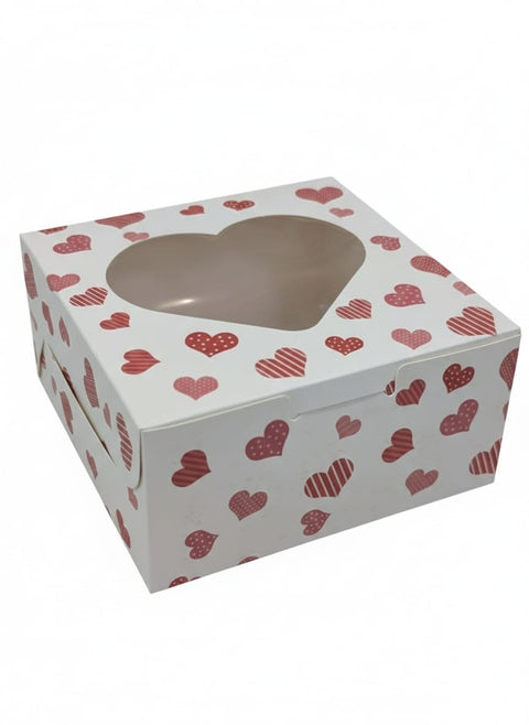6" Heart Window Cake Box