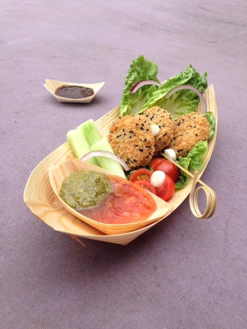 240mm (Wooden) Food Boats Qty:50