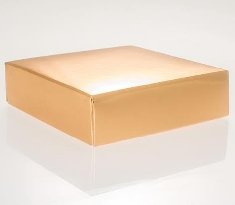 4 Chocolate Shiny Gold Folding Lid 80x80x24mm