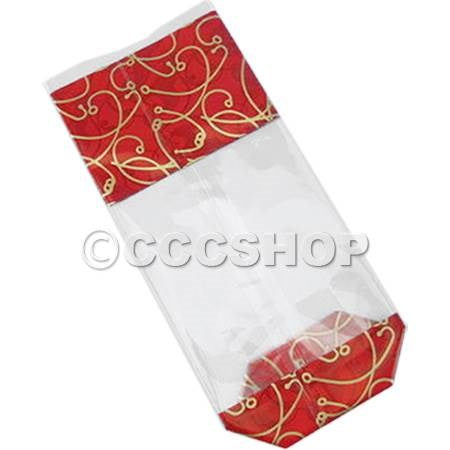 10 Red and Gold Cello Bag with Base - Limited Stock