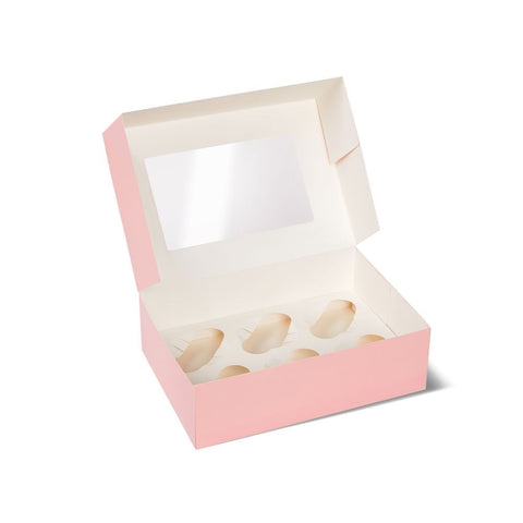 Pink 6 Cupcake Box