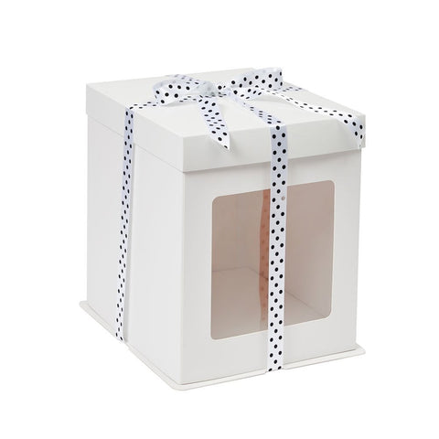 PBP 10"x10"x12" Tall Window Cake Box - Matt White