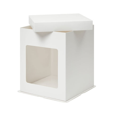 PBP 8"x8"x10" Tall Window Cake Box - Matt White