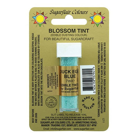 Sugarflair Blossom Tint Dusting Colour –Duck Egg Blue  7ml, Edible Food-Grade Cake Decorating Powder, Highly Pigmented for Fondant, Gum Paste, Sugarcraft, Vegan & Gluten-Free, Perfect for Cakes, Cupcakes, and Desserts.