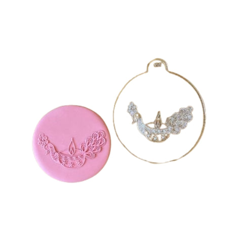 Debosser Stamp - Diwali Peacock Lamp