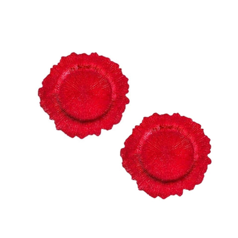 12.9" Red Organic Edge Platter Charger Plate