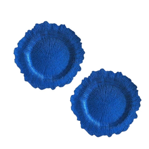 12.9" Blue Organic Edge Platter Charger Plate