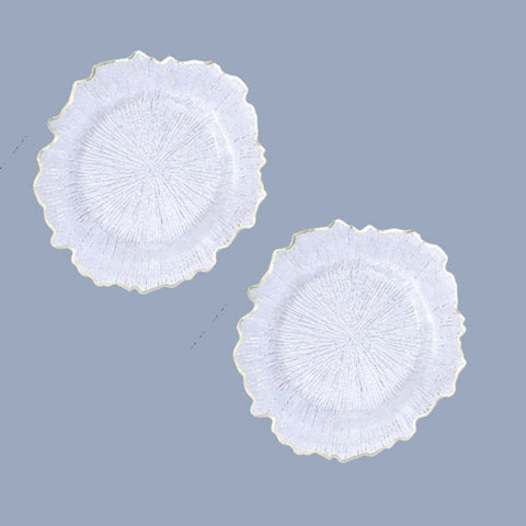 Clear Gold Rimmed Organic Edge Platter