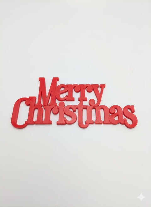 Merry Christmas Red Motto Topper