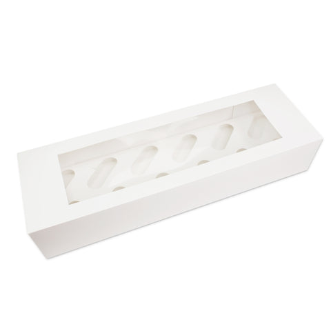 Long Window White Cupcake Box Holds 12 - (Single)