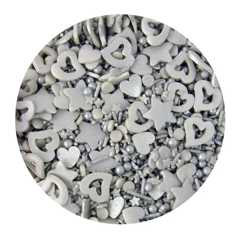 SPRINKLETTI Silver Edible Sprinkles 100g - SUGARSHACK