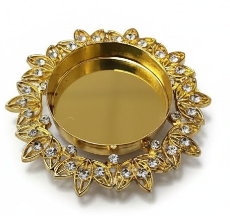 Gold Metal Flower Tealight Holder, 2 Pack