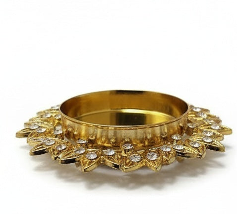 Gold Metal Flower Tealight Holder, 2 Pack