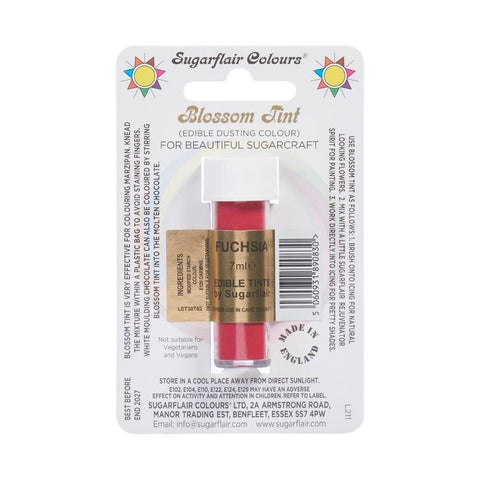 Sugarflair Blossom Tint Dusting Colour – Fuchsia   7ml, Edible Food-Grade Cake Decorating Powder, Highly Pigmented for Fondant, Gum Paste, Sugarcraft, Vegan & Gluten-Free, Perfect for Cakes, Cupcakes, and Desserts.