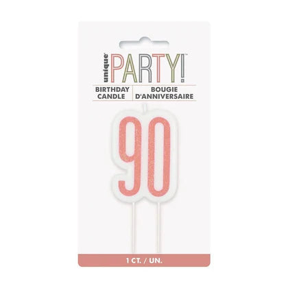 Glitz Rose Gold Numeral Candle