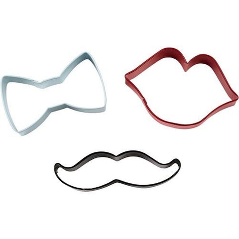 Wilton Tie Mustache and Lips Cookie Cutter Set []