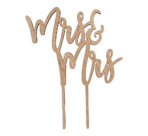 Mr & Mrs Cake Topper Wooden