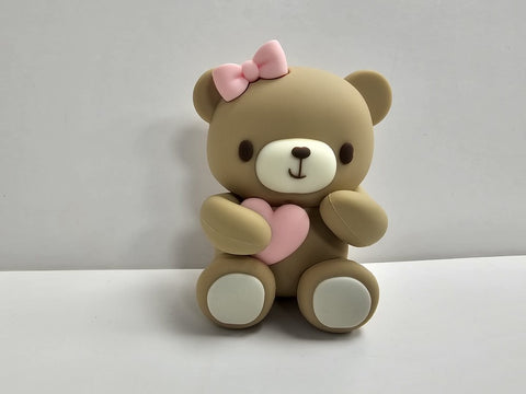 Pink Teddy Bear Cake Topper