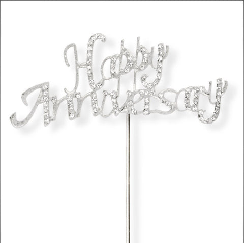 Happy Anniversary Diamante Cake Topper