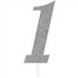 Milestone Silver Glitter Birthday Cake Topper Age 1 []